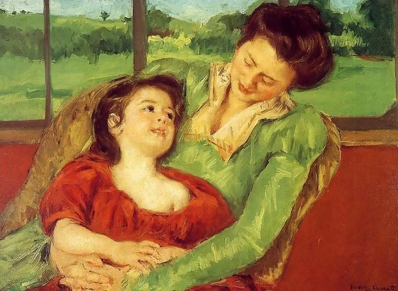 Mary Cassatt - 169, Reine Lefebre e Margot davanti a una finestra, 1902